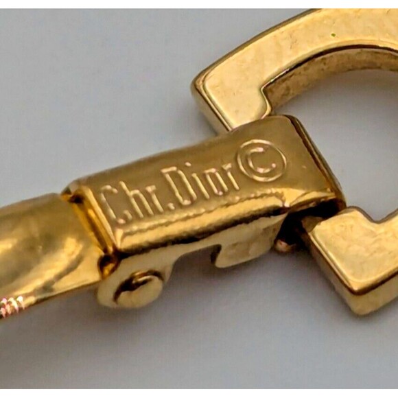 Vintage Christian Dior Gold Tone Clear Rhinestone Panel/Tennis Style Bracelet 7" - Picture 13 of 15